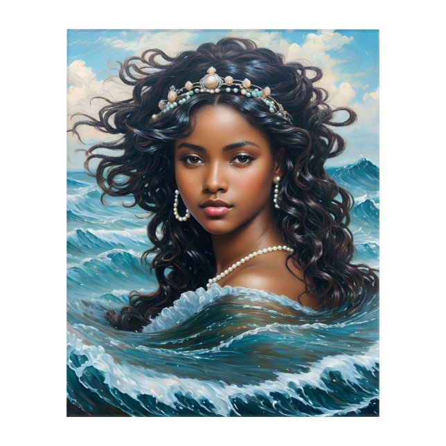 Yemaya Orisha Water Goddess Oceancore Aesthetic Acrylic Print (Front)