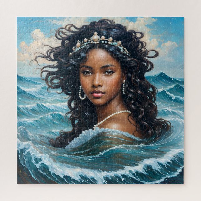 Yemaya Orisha Water Goddess Oceancore Aesthetic Jigsaw Puzzle (Vertical)
