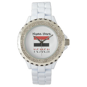 Yemen and Yemeni Flag Personalized  Watch