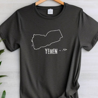 Yemen Country Map Yemeni Boundary Line Land Shape T-Shirt