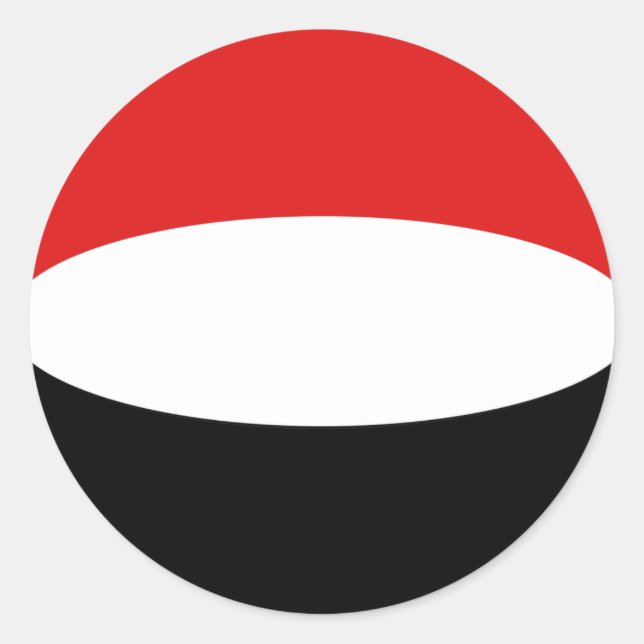 Yemen Fisheye Flag Sticker (Front)