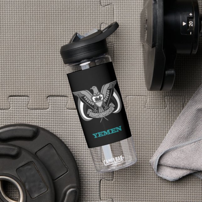 Yemen Fitness & Yemeni coat of arms / flag Water Bottle (Gym)