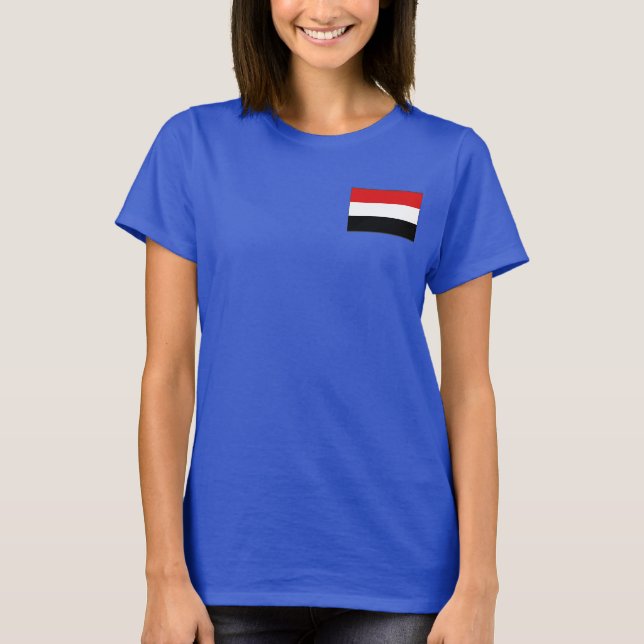 Yemen Flag and Map dk T-Shirt (Front)