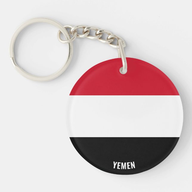Yemen Flag Charming Patriotic Keychain (Front)