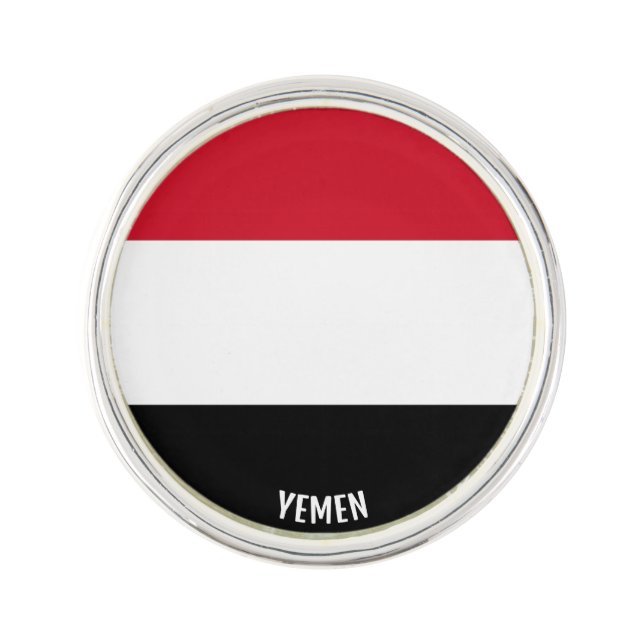 Yemen Flag Elegant Patriotic Lapel Pin (Front)