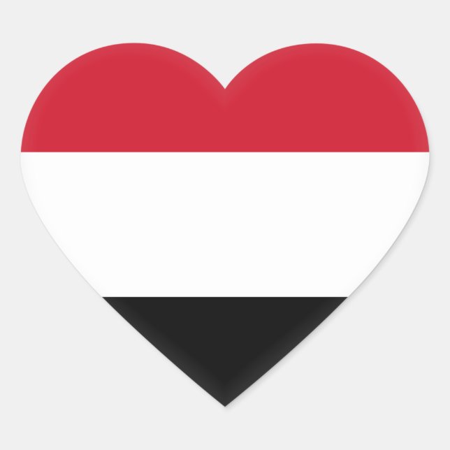 Yemen Flag Heart Sticker (Front)