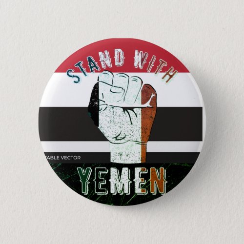 Yemen Flag Liberation Fist Anti_War Protest Button