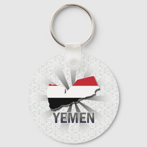 Yemen Flag Map 20 Keychain