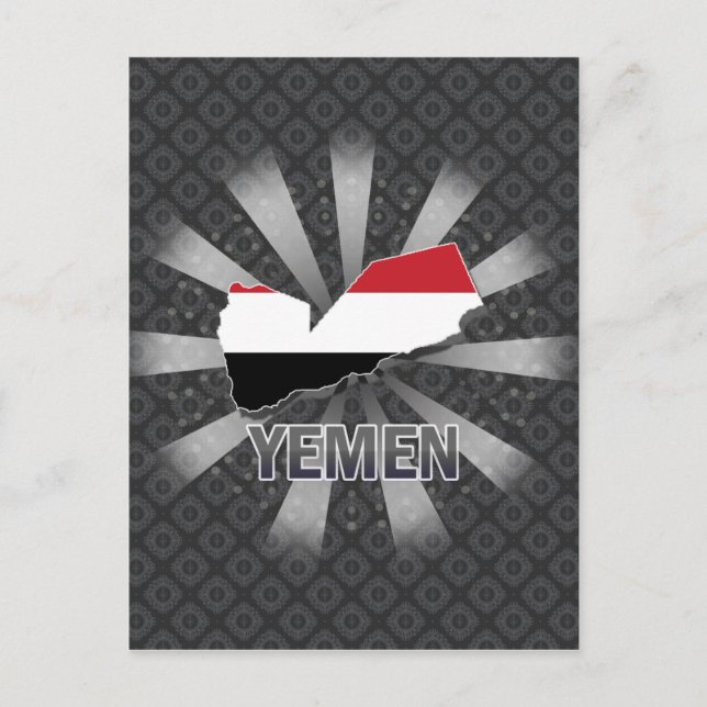 Yemen Flag Map 2.0 Postcard (Front)