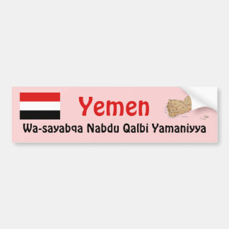 Yemen Flag + Map Bumper Sticker