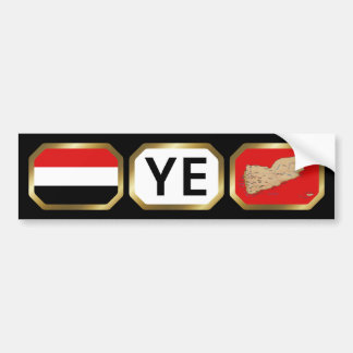 Yemen Flag Map Code Bumper Sticker