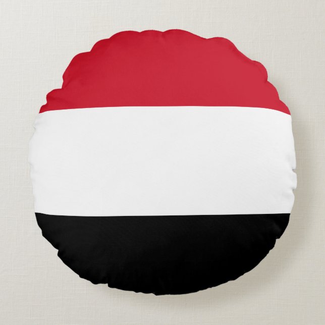 Yemen Flag Round Pillow (Front)