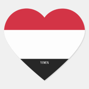 Yemen Flag Splendid Patriotic Heart Sticker