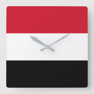 Yemen Flag Square Wall Clock