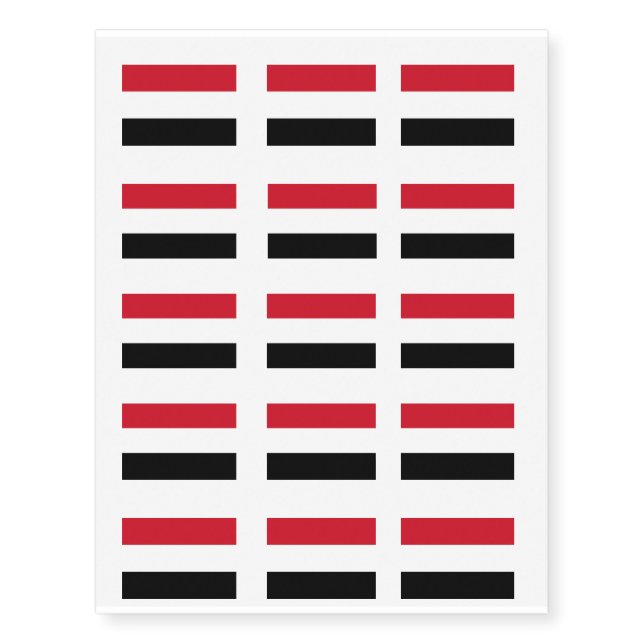Yemen Flag Temporary Tattoos (Front)
