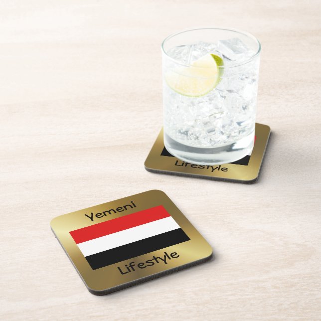 Yemen Flag+Text Coaster (Right Side)