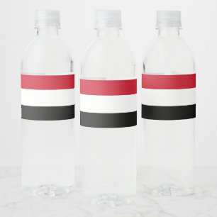 Yemen flag water bottle label