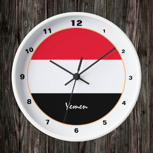 Yemen Flag, Yemen trendy Home / design clock