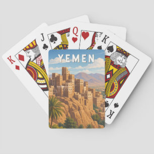 Yemen Illustration Travel Art Vintage Poker Cards
