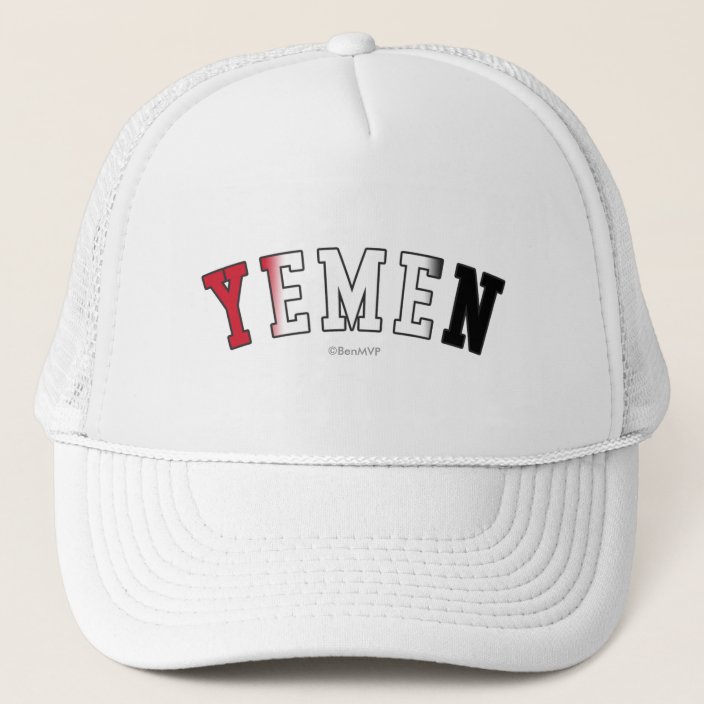 Yemen in National Flag Colors Hat