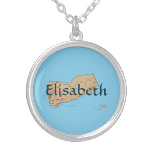 Yemen Map + Name Necklace