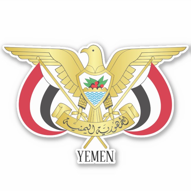 Yemen National Emblem Patriotic Sticker (Front)