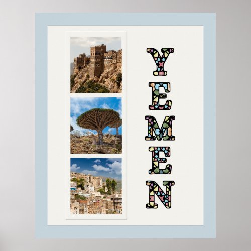 Yemen Travel Personalized Photo Collage Poster