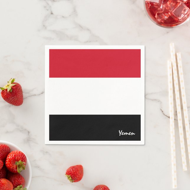Yemen & Yemeni Flag party fashion /sports fans Napkins (Insitu)