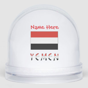 Yemen Yemeni Flag Red Personalized  Snow Globe