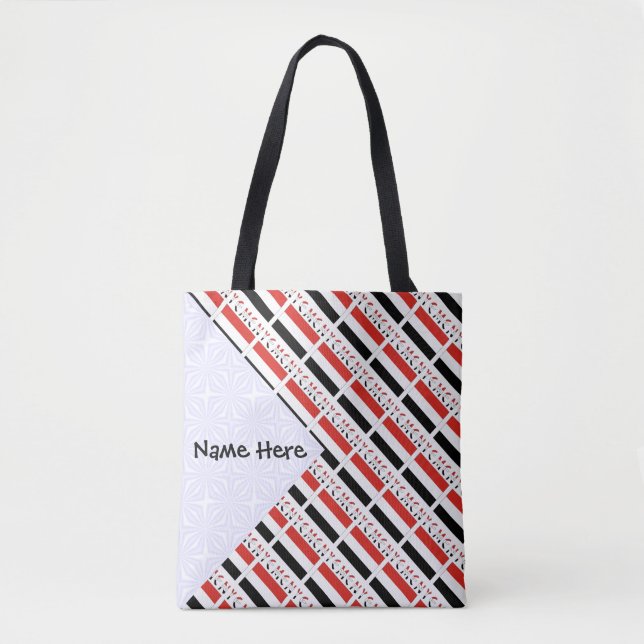 Yemen Yemeni Flag Tiled Personalized  Tote Bag (Front)