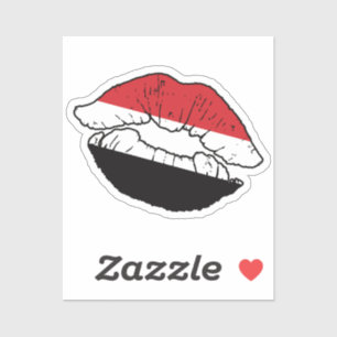 Yemen Yemeni Lipstick Love Flag Sticker