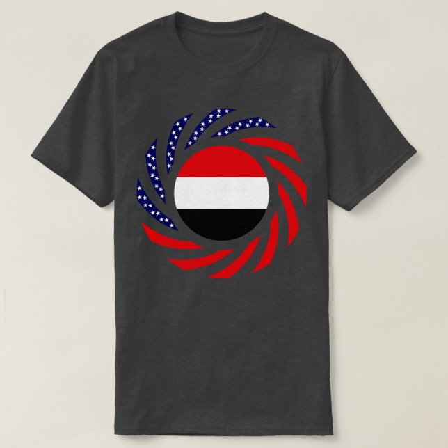 Yemeni American Multinational Patriot Flag T-Shirt (Design Front)