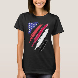 Yemeni American Patriot Grown Heart Flag Stripes T-Shirt