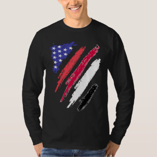 Yemeni American Patriot Grown Heart Flag Stripes T-Shirt
