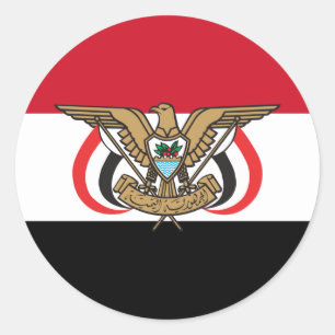 Yemeni Flag & Emblem, Flag of Yemen Classic Round Sticker