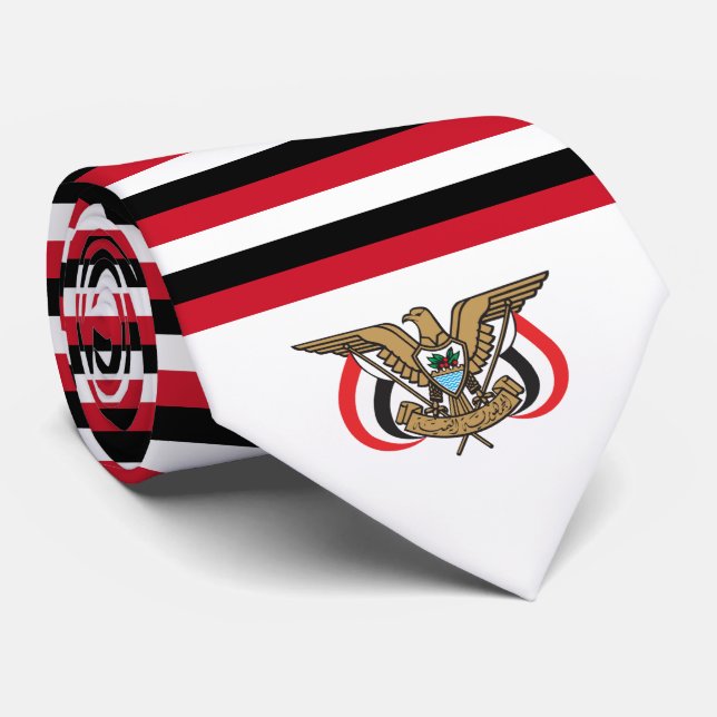 Yemeni Flag & Emblem, Flag of Yemen Neck Tie (Rolled)