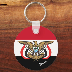 Yemeni Flag & Yemen holiday, patriots / sports Keychain
