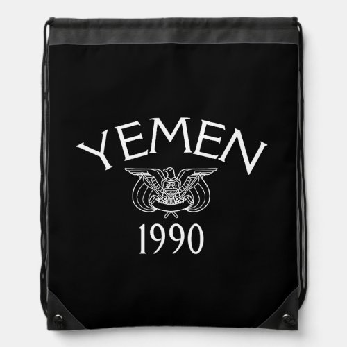 Yemeni Patriotic Black Drawstring Bag Eagle Emble Drawstring Bag