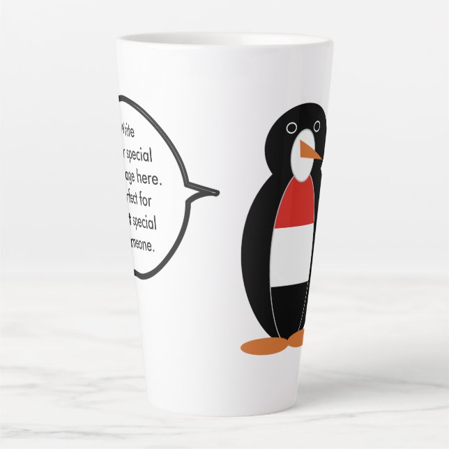 Yemeni Talking Ms. Penguin Personalized  Latte Mug (Front)