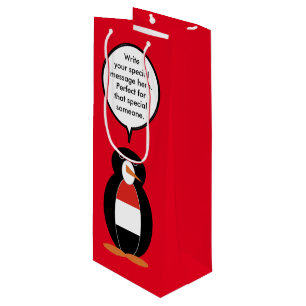 Yemeni Talking Ms. Penguin Personalized Wine Gift Bag