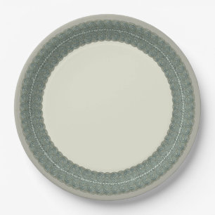 Yemenite Antique Silver-work Double Border Paper Plates