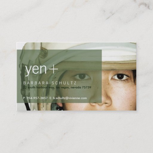 Customizable Yen's Face [green] Business Cards