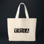 Yenta Yiddish Humor Large Tote Bag<br><div class="desc">Oversized canvas tote with a fun Yiddish expression, "Yenta" (chatty) printed on the front in a punk rock style typeface. Perfect for schlepping around the city!</div>