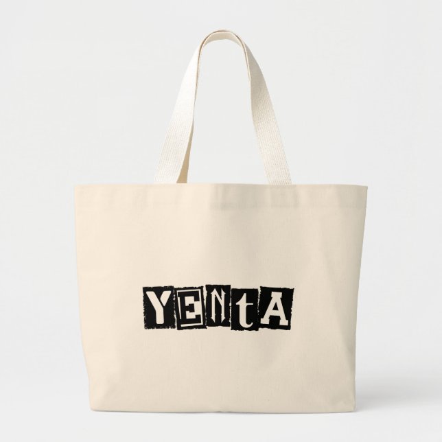 Yenta Yiddish Humor Large Tote Bag (Front)