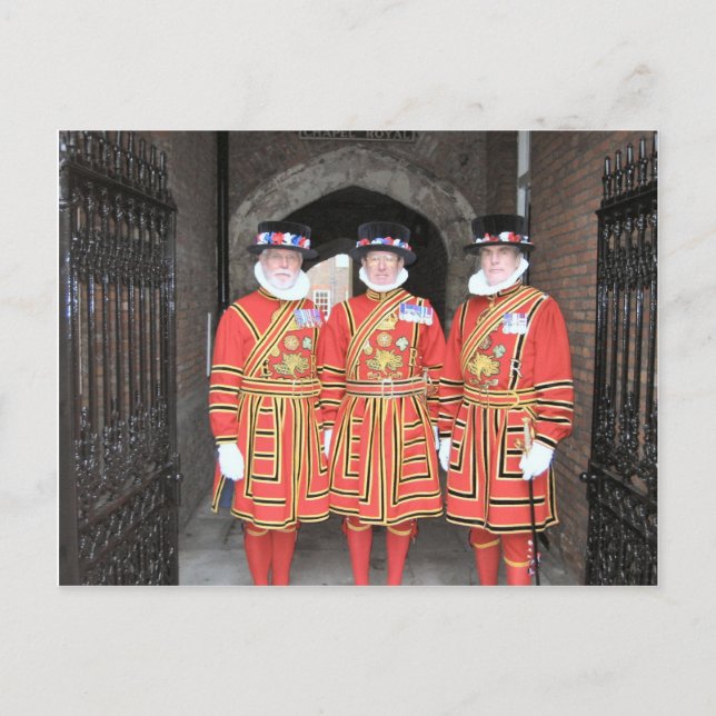 Yeoman warders, or Beefeaters, at Windsor Castle Postcard (Front)