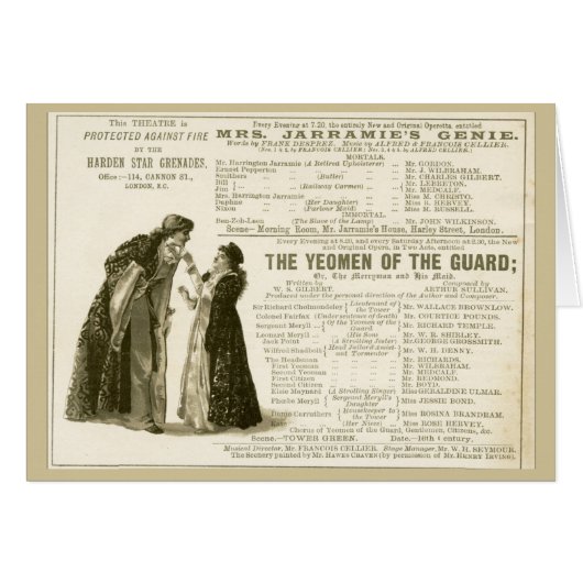 Yeomen of the Guard Cast Cards (Front Horizontal)