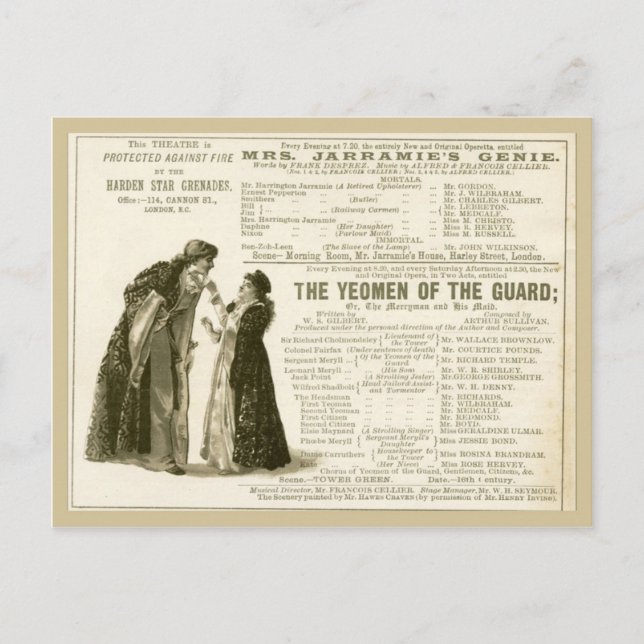 Yeomen of the Guard Cast Postcard (Front)