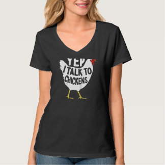 Yep I Talk To Chickens Chicken Farmer Raglan T-Shirt