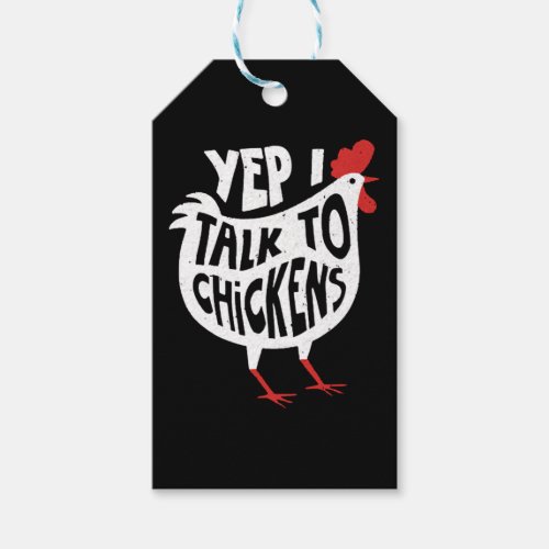 Yep I Talk To Chickens Funny Vintage Chicken Farme Gift Tags