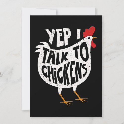 Yep I Talk To Chickens Funny Vintage Chicken Farme Save The Date
